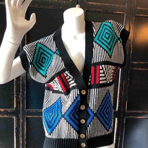 Vintage 8s Geometric Sweater Vest 